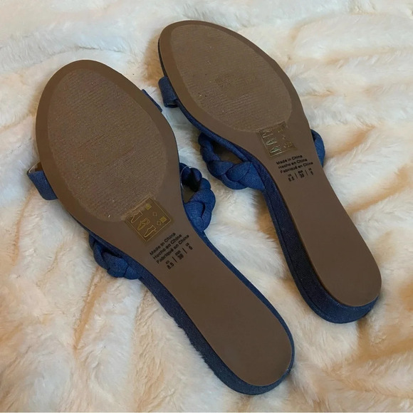 New! Draper James Ellie sandals chambray blue braided strap - Picture 10 of 11